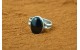 Black onyx and rope Ring