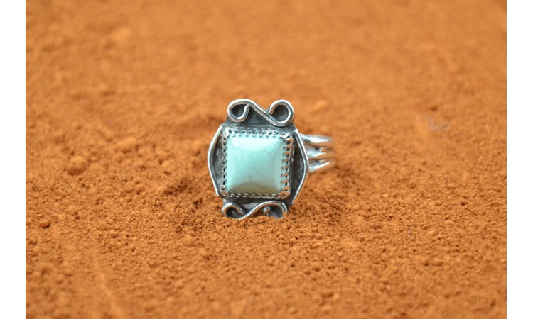 Square Turquoise Ring Size 8,5