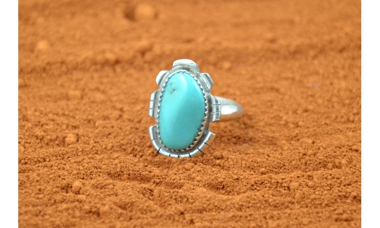 Bague amérindienne turquoise taille 57
