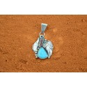 Pendentif turquoise et corail