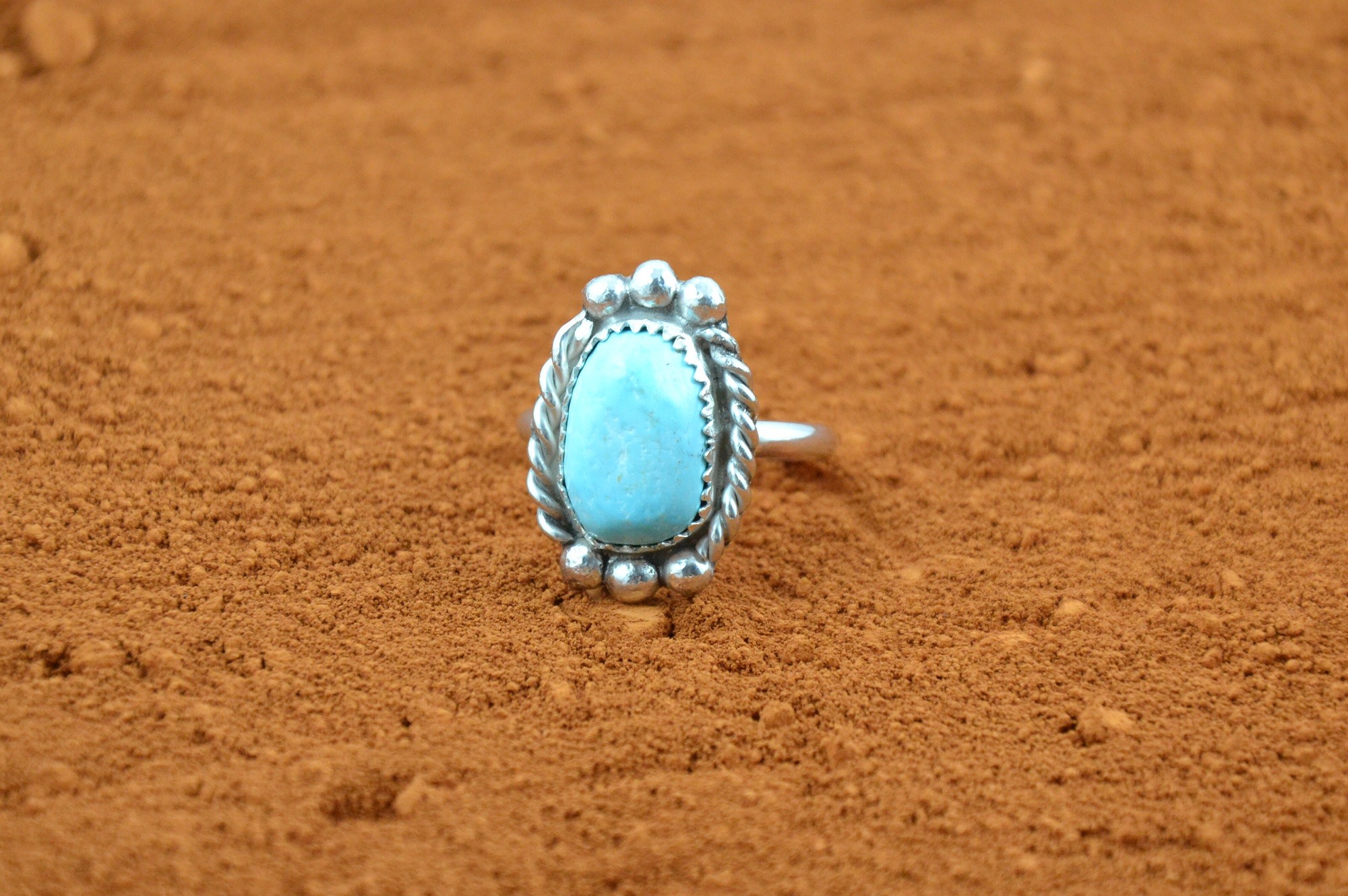 Sleeping beauty turquoise ring - kateya art amerindien