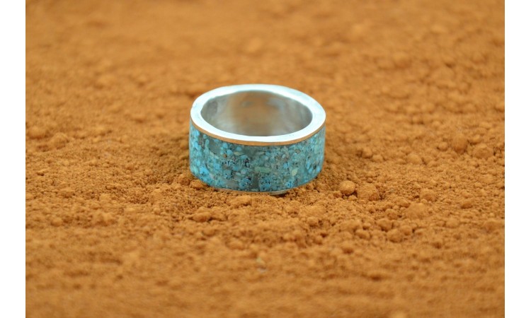 Inlay turquoise ring size 7,75