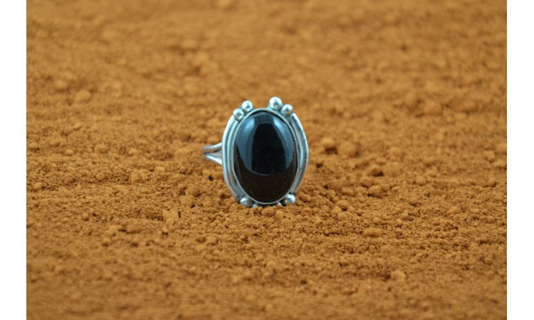 Native american black onyx ring