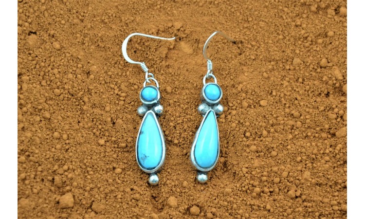 Boucles d'oreilles turquoises d'arizona