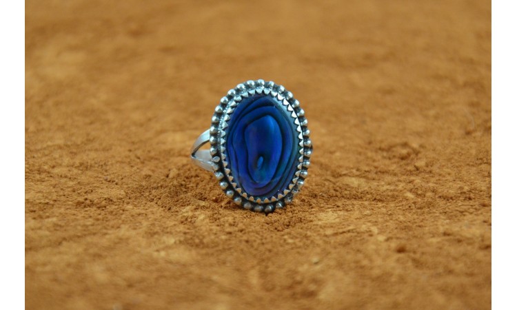 Blue abalone ring