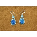 Boucles d'oreille abalone bleue