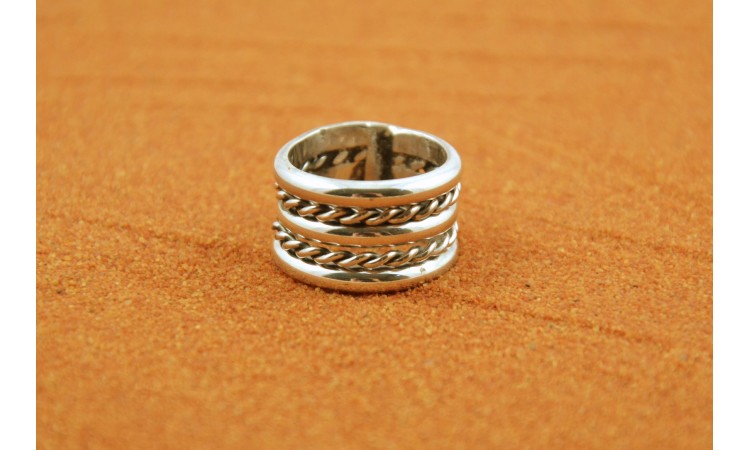 Five strips silver Ring