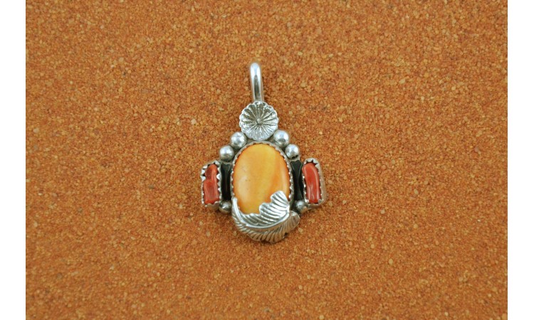 Spiny  oyster and coral pendant