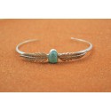Bracelet amerindien turquoise et plumes