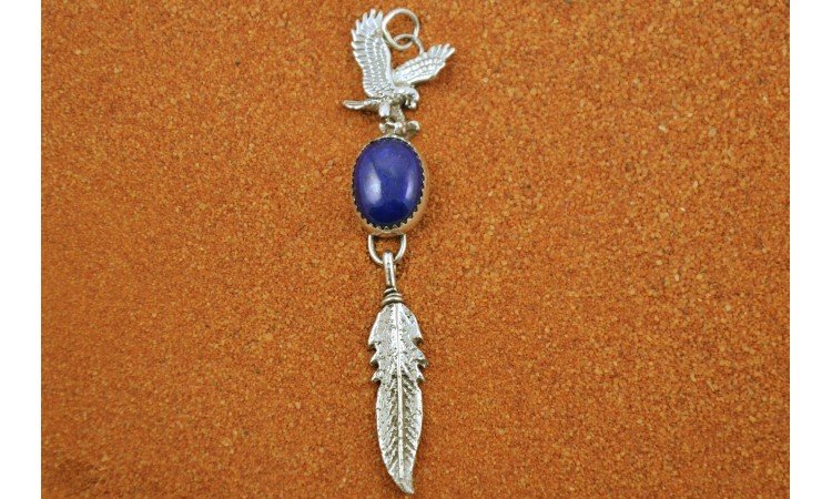 Eagle and lapis lazuli pendant
