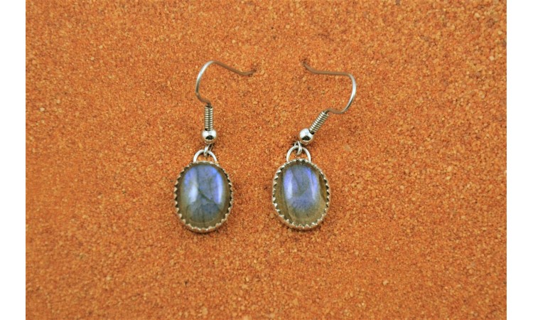 Boucles d'oreilles labradorite