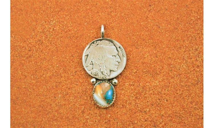 Pendentif turquoise oyster copper