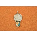 Indian head oyster copper turquoise pendant