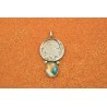 Oyster copper turquoise pendant