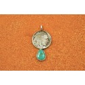 Indian head kingman turquoise pendant
