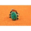 Kingman turquoise and coral ring