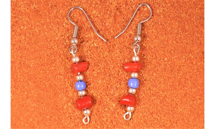 Coral and beads earrings