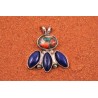 Lapis lazuli and oyster copper turquoise pendant