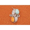 Turquoise and spiny oyster pendant