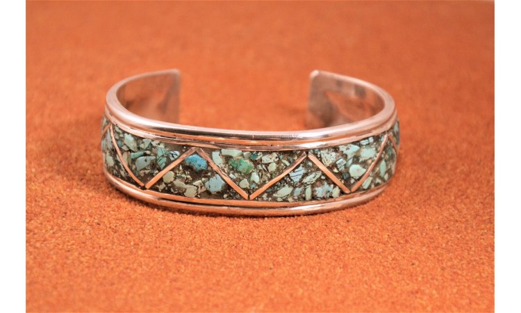 Bracelet turquoise inlay