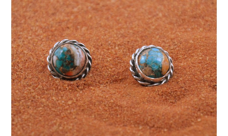 Oyster copper turquoise earrings
