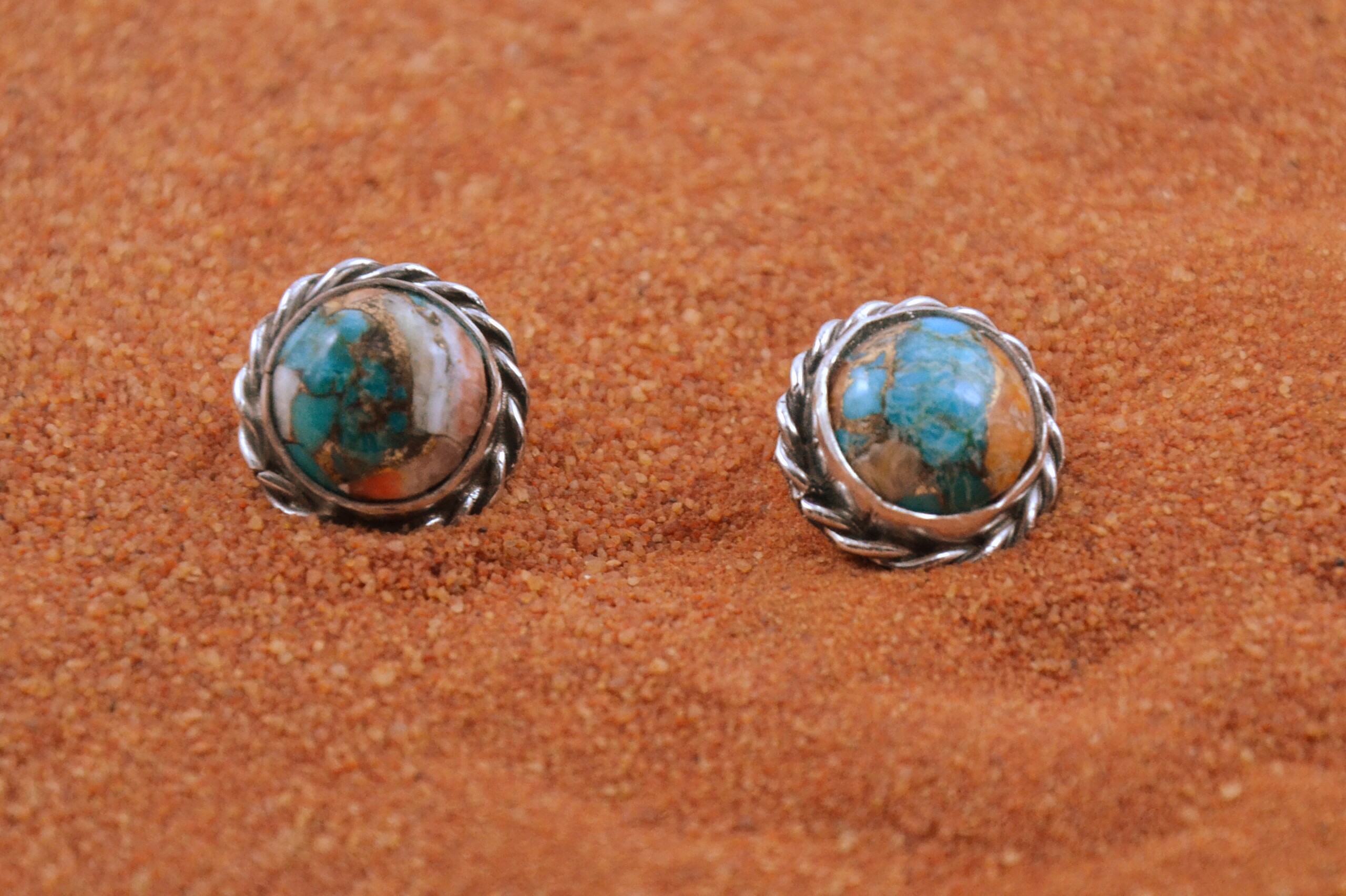 Copper turquoise sale earrings