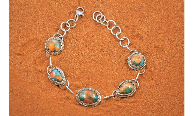 Oyster copper turquoise bracelet