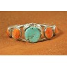 Turquoise and spiny oyster bracelet