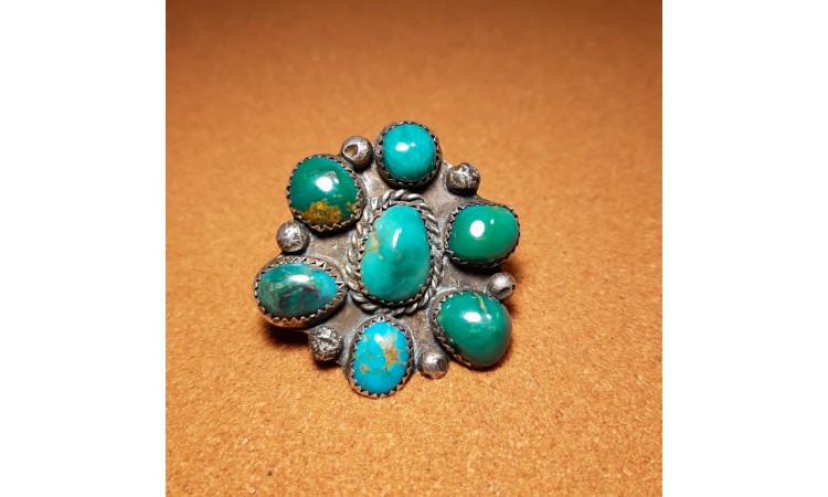 Old pawn turquoise Navajo ring