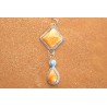 Spiny oyster and turquoise pendant