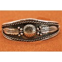 Native american concho and feathers bracelet
