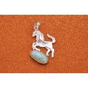 Horse and turquoise pendant