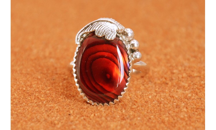 Red abalone ring