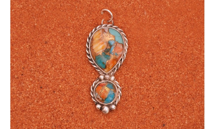 Oyster copper turquoise pendant