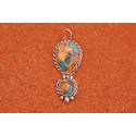Oyster copper turquoise pendant