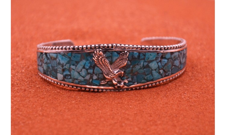 Eagle and turquoise bracelet