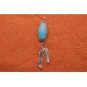 Turquoise and feather pendant