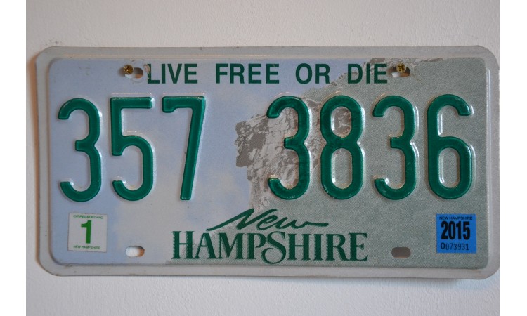 New Hampshire license plate year 1999