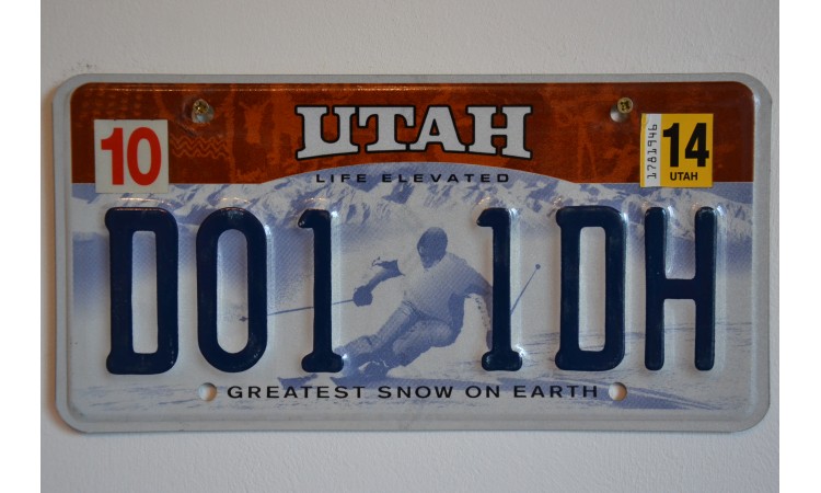 Utah license plate