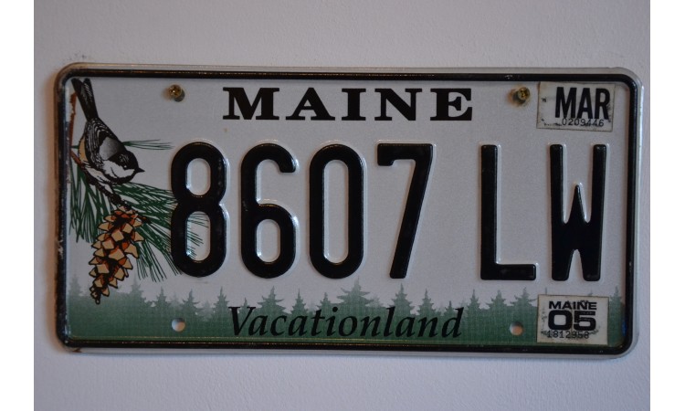 Maine state license plate year 2003