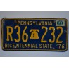 Pennsylvania license plate year 1958