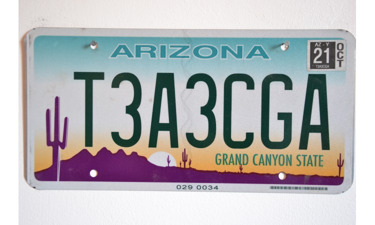 2018 Arizona license plate