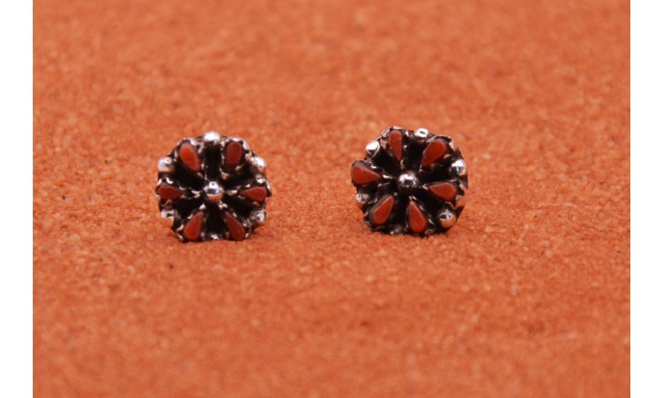 Zuni coral Earrings