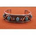 Turquoise and snakes cuff