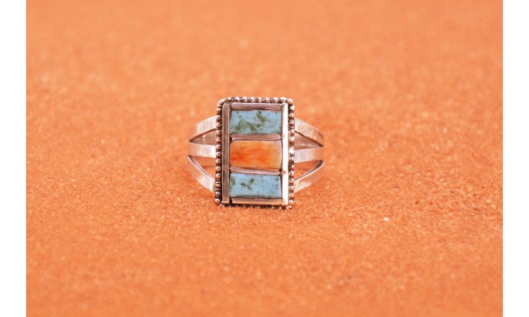 Bague turquoise et spiny oyster Taille 59