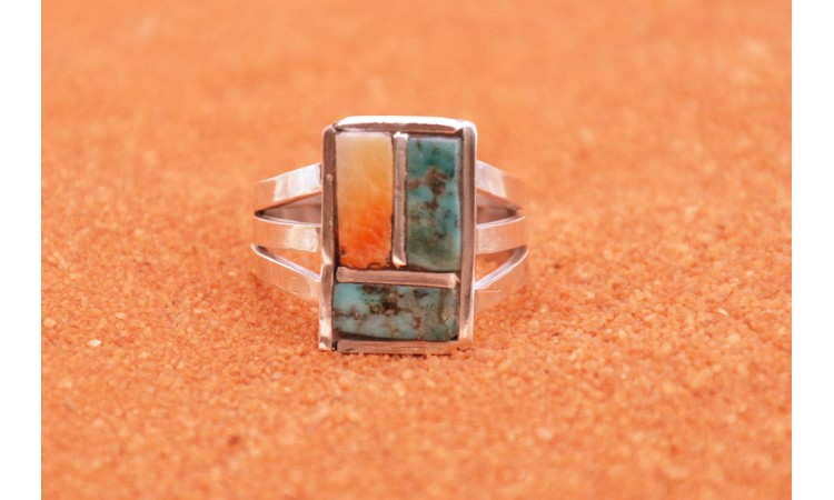 Bague turquoise et spiny oyster Taille 51