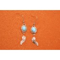 Turquoise and feathers earrings