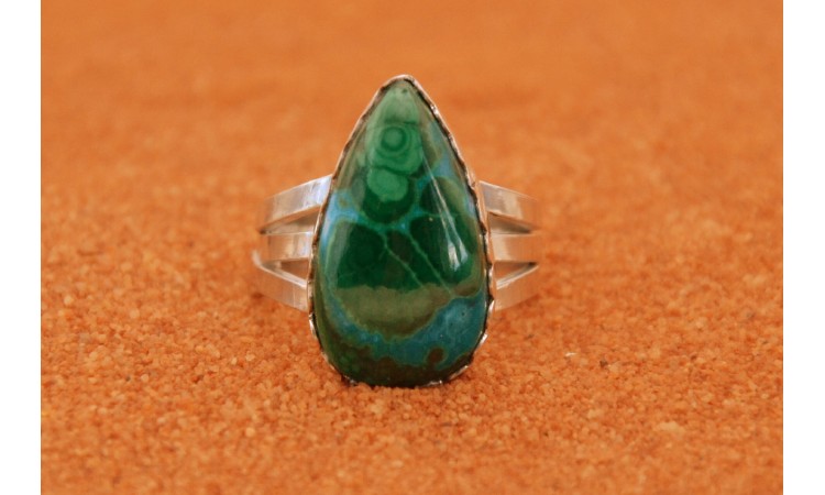 Bague malachite chrysocolle Taille 55