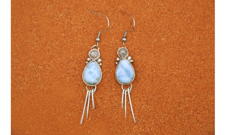 Boucles d'oreilles larimar