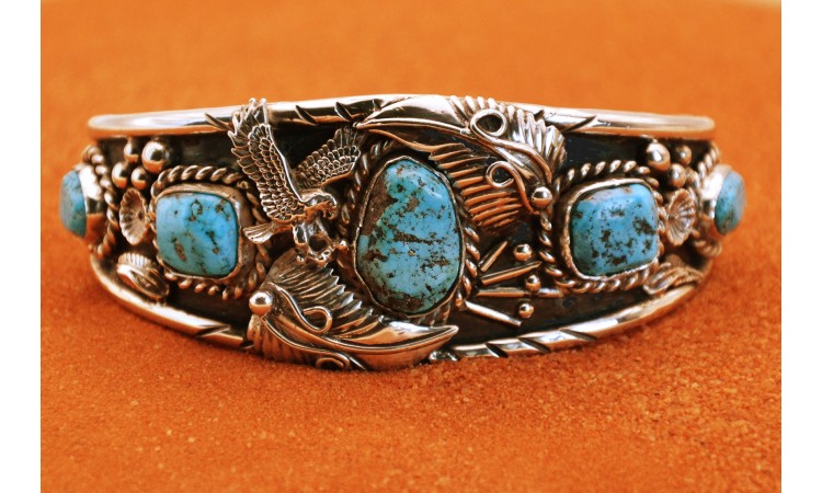 Turquoise and Eagle cuff